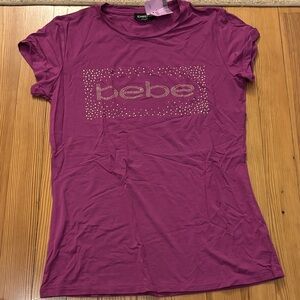 Bebe Women's Magenta Short Sleeve Tee